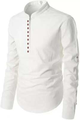 Sky Global Men Solid A-line Kurta(White)