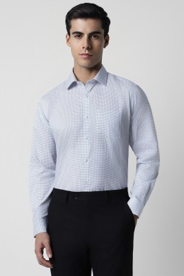 VAN HEUSEN Men Checkered Formal Light Blue, Blue Shirt