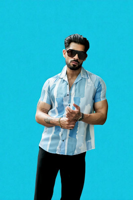 AARVI TRENDSS Men Printed Casual Blue, White Shirt