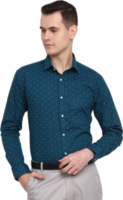 V-MART Men Printed Formal Green Shirt