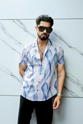 AARVI TRENDSS Men Printed Casual Blue, White Shirt