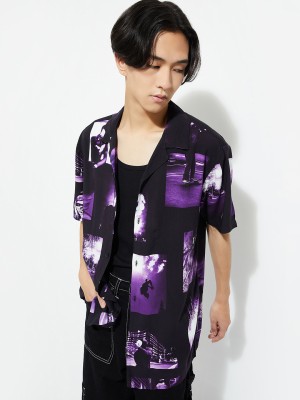 MAX Men Printed Casual Black Shirt