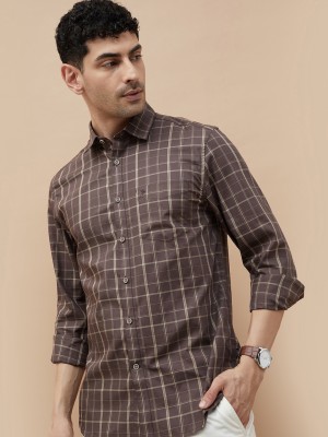 CODE by Lifestyle Men Checkered Casual Brown Shirt