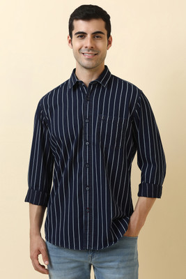 Allen Solly Men Striped Casual Blue, White Shirt