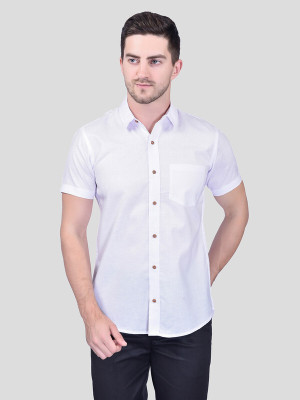 METRONAUT Men Solid Casual White Shirt