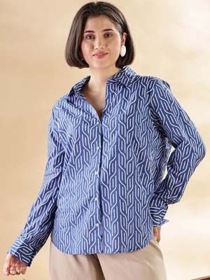 ANOUK Women Floral Print Casual Blue Shirt