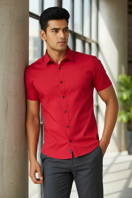 RAREMARK Men Solid Formal Red Shirt