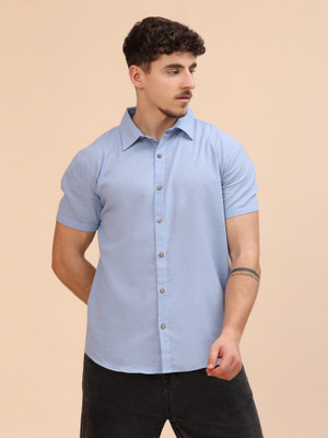 Moda Rapido Men Solid Casual Light Blue Shirt