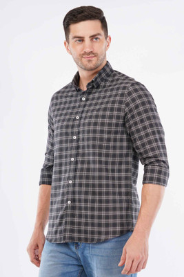 OFFSHADE Men Checkered Casual Grey Shirt