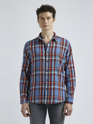 Pepe Jeans Men Checkered Casual Blue Shirt