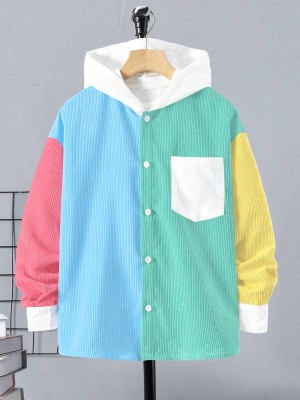 ALANTA Boys Color Block Casual Multicolor Shirt