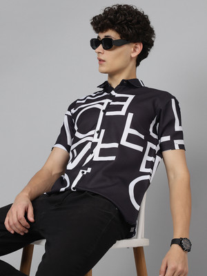 Nirvaan Men Printed Casual Black, White Shirt