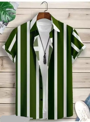 MUMIN Men Printed, Striped Casual Multicolor Shirt
