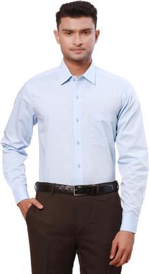 Raymond Men Solid Formal Blue Shirt