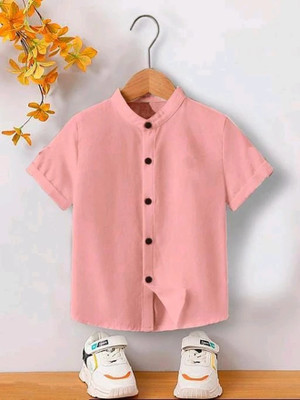 Maaruti Boys Solid Casual Pink Shirt