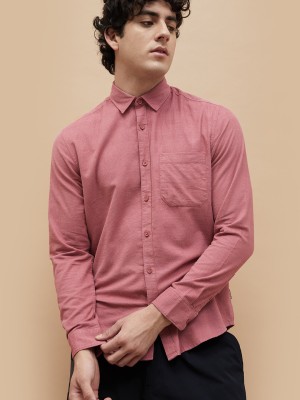 BOSSINI Men Striped Casual Pink Shirt