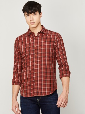 CODE by Lifestyle Men Checkered Casual Brown Shirt