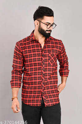 FUBAR Men Checkered Casual Black Shirt