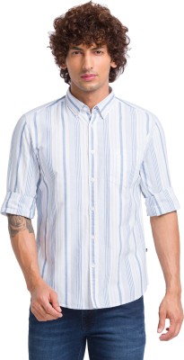 PARX Men Printed Casual Blue Shirt