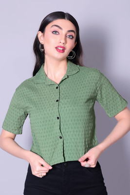 dream believe fashion Women Self Design Casual Multicolor Shirt