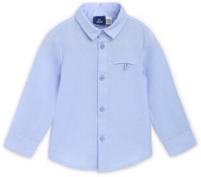 Chicco Baby Boys Solid Casual Light Blue Shirt