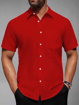 Vida Loca Men Solid Casual Red Shirt