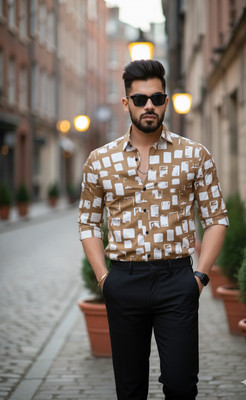 Bloviate Men Striped Casual Multicolor Shirt