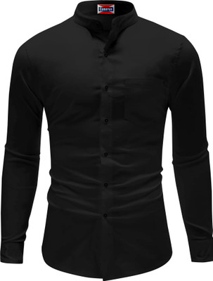 Lizzy Men Solid Casual Black Shirt