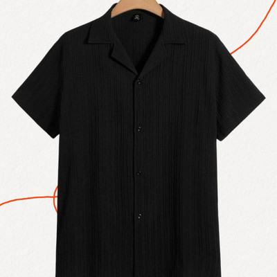 Dharamraj Fashion Men Striped Casual Black Shirt
