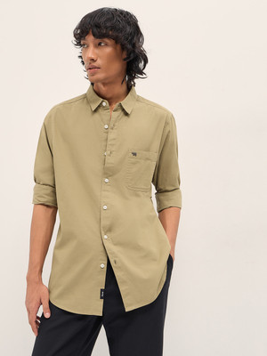 THE BEAR HOUSE Men Solid Casual Brown Shirt