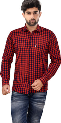 Arthz Fab Trends Men Solid Casual Red, Dark Blue Shirt