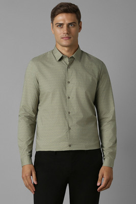 Louis Philippe Ath.Work Men Printed Formal Light Green Shirt