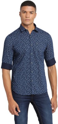 TURTLE Men Printed Casual Dark Blue Shirt