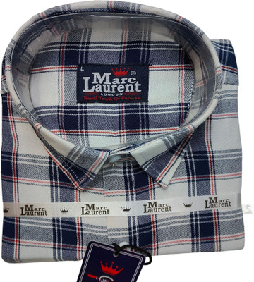 Ayansh Denix Men Solid Casual Dark Blue, Red, White Shirt