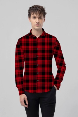 HASINI Fashion Men Printed Casual Red Shirt