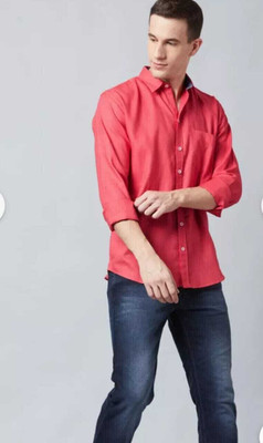 Modernity Men Solid Formal Red Shirt