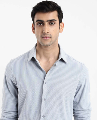 RARE RABBIT Men Striped Casual Blue Shirt