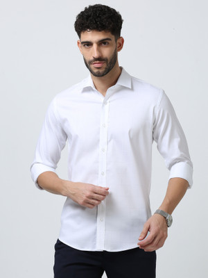 Zabolo Men Solid Formal White Shirt