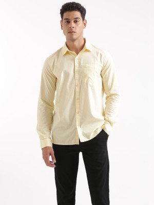 WROGN Men Solid Casual Yellow Shirt