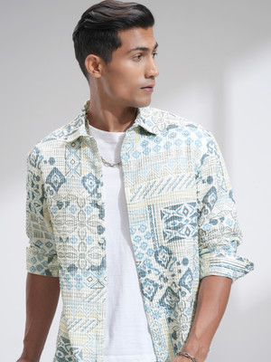 HIGHLANDER Men Self Design Casual Multicolor Shirt