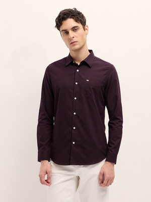 THE BEAR HOUSE Men Solid Casual Maroon Shirt