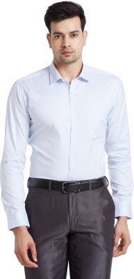 PARK AVENUE Men Self Design Formal Blue Shirt