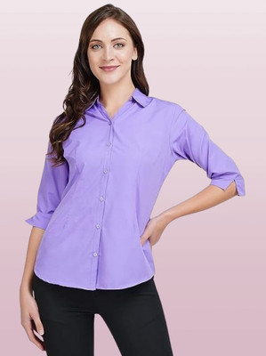 KRYSTYNE Women Solid Casual Purple Shirt