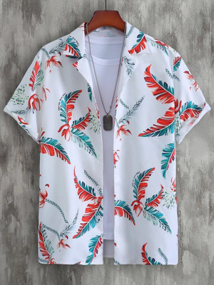 METRONAUT Men Printed Casual Pink, White Shirt