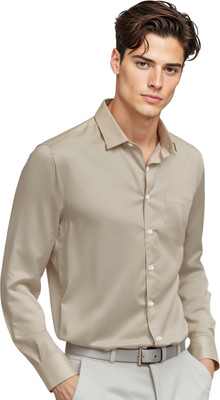 FR Men Solid Formal Grey Shirt