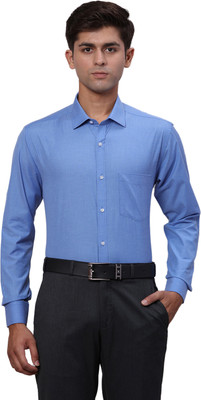 PARK AVENUE Men Solid Formal Blue Shirt