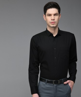 Kibit Men Solid Formal Black Shirt