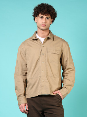 V-MART Men Solid Casual Brown Shirt