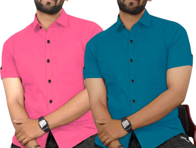 DHYAN ENTERPRISE Men Solid Casual Multicolor Shirt(Pack of 2)