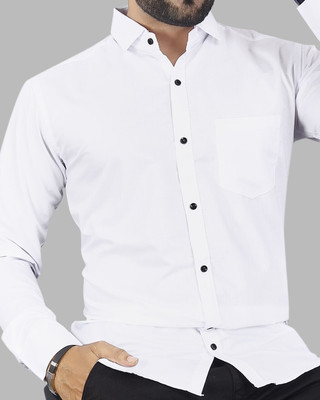 ShirtForYou Men Solid Casual White Shirt